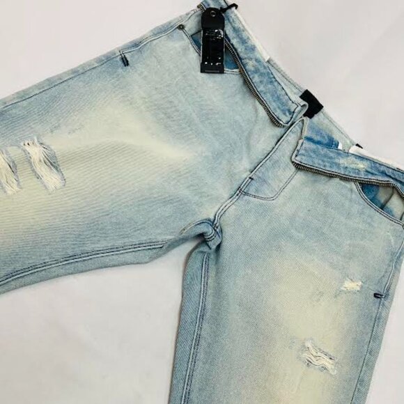 NEW ! RTA CHAPLIN WASHED TORN ZIP AROUND JEAN SIZE-28 - Picture 2 of 16